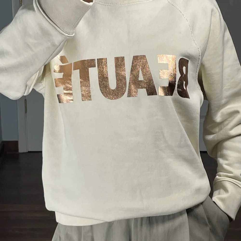 J Crew BEAUTE Graphic Sweatshirt in Cotton Terry size S - Picture 4 of 9